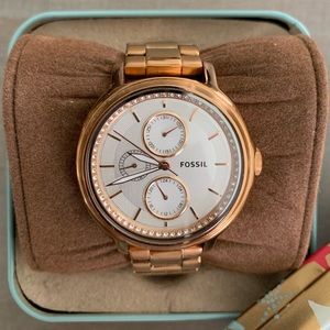 Fossil Watch - Rose Gold w/ crystals in dial